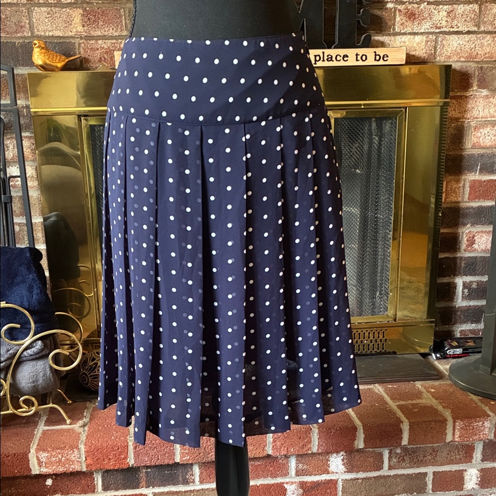 Title Nine Navy Polka Dot Skater Skirt # B